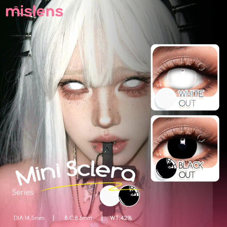 White & Black Out Contact Lenses for Halloween & Cosplay